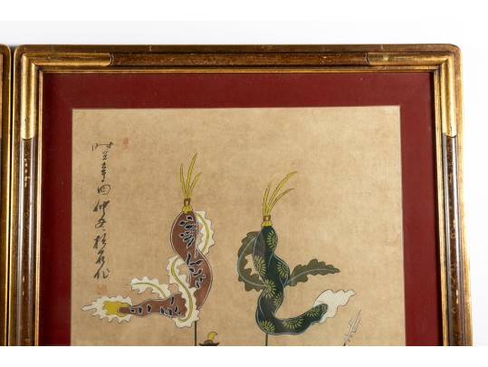 Vintage Chinese Royal Hunt Scene Paintings 