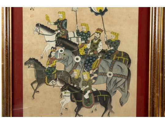 Vintage Chinese Royal Hunt Scene Paintings 