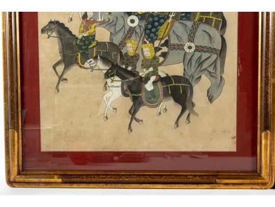 Vintage Chinese Royal Hunt Scene Paintings 