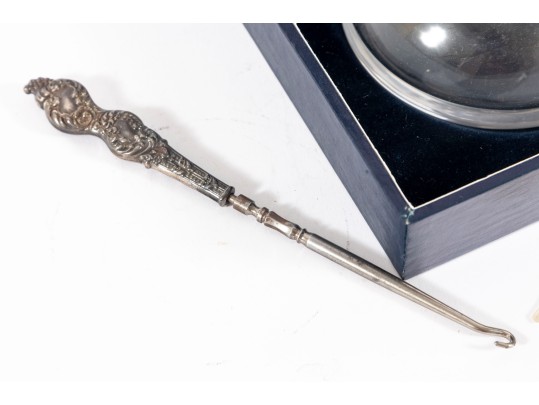 Leitao & Irmao Vintage Glass & Sterling Silver Inwell & Accessories 