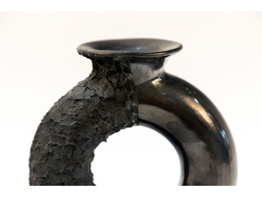 Dona Rosa (Mexican, 1900 - 1980) Signed Coyote Oaxacan Mexico Black Pottery 