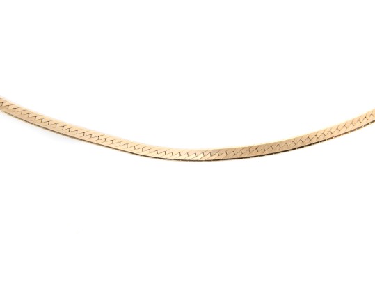 14K Gold Herringbone Necklace