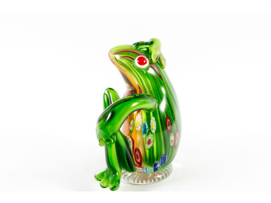 Ann Primrose Murano Collection Millefiori Glass Frog