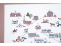 Early American Buildings Framed Cross Stitch Art