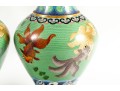 Pair Of Vintage Beijing, China Cloisonne Enamel Vases 