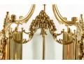 Large French  Brass Four Panel Chandelier 