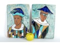 Harris G. Strong (American, 1920-2006) Ceramic Harlequin Wall Sculptures