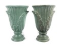 Royal Haeger Floral 1999 Petal Vases In Green