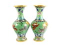 Pair Of Vintage Beijing, China Cloisonne Enamel Vases 