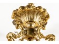 Large French  Brass Four Panel Chandelier 