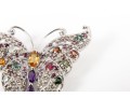 Sterling Silver Butterfly Brooch With Amethyst & Citrine Stones