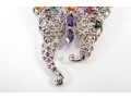 Sterling Silver Butterfly Brooch With Amethyst & Citrine Stones