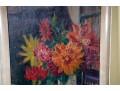 Vintage Signed Oil On Canvas Floral Still Life Painting