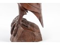 Hand-Carved Ironwood Eagle Sculpture 