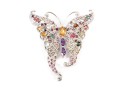 Sterling Silver Butterfly Brooch With Amethyst & Citrine Stones