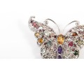 Sterling Silver Butterfly Brooch With Amethyst & Citrine Stones