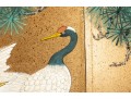 Early 20th Century Four Panel Chinese Crane Byobu Screen