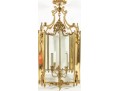 Large French  Brass Four Panel Chandelier 