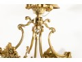 Large French  Brass Four Panel Chandelier 
