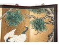 Early 20th Century Four Panel Chinese Crane Byobu Screen