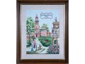 Vintage Framed Embroidery Art Of Independence Hall, Philadelphia 