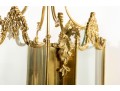Large French  Brass Four Panel Chandelier 