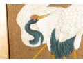 Early 20th Century Four Panel Chinese Crane Byobu Screen