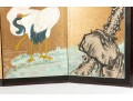 Early 20th Century Four Panel Chinese Crane Byobu Screen