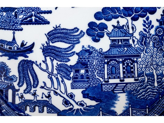 English Blue And White Transferware Ceramic Lot