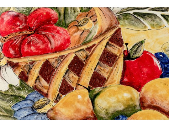Mexican Artisan Pottery Fruit Plate (Original Price $2,880)