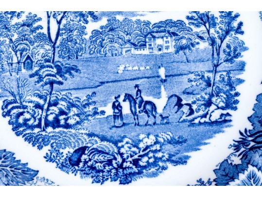 English Blue And White Transferware Ceramic Lot