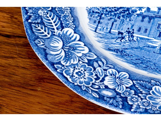 English Blue And White Transferware Ceramic Lot