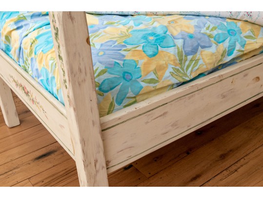 Adorable Paint Finished Poster Twin Bed