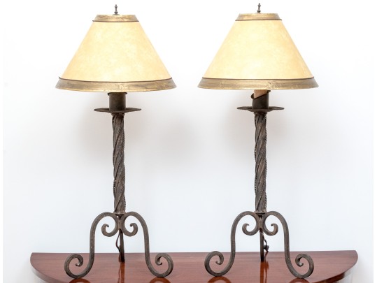Antique 19th C. French Iron Napoleon III Lamps
