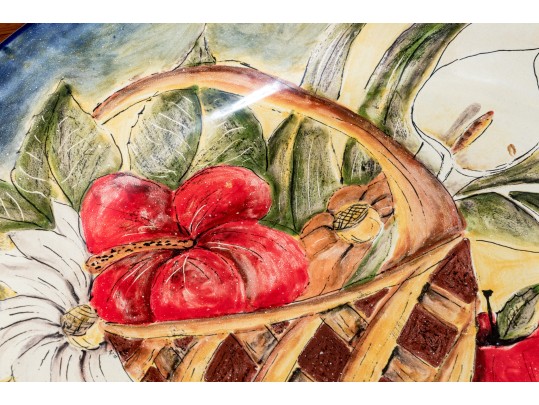 Mexican Artisan Pottery Fruit Plate (Original Price $2,880)