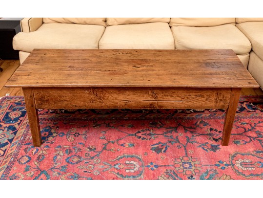 Antique French Country Fruitwood Low Table / Coffee Table