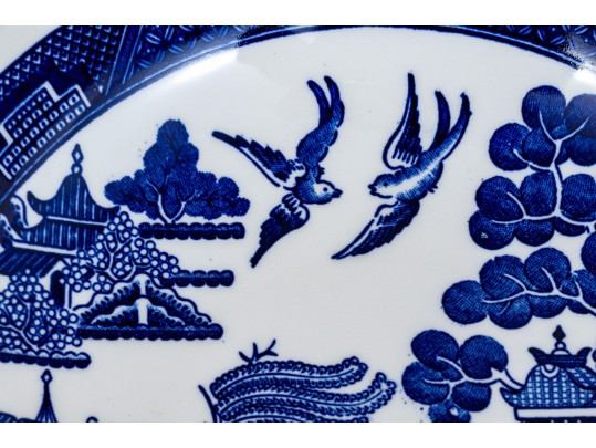 English Blue And White Transferware Ceramic Lot