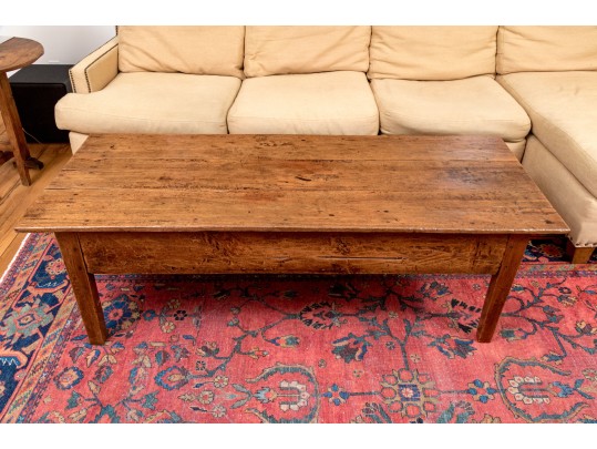 Antique French Country Fruitwood Low Table / Coffee Table