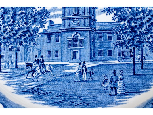 English Blue And White Transferware Ceramic Lot