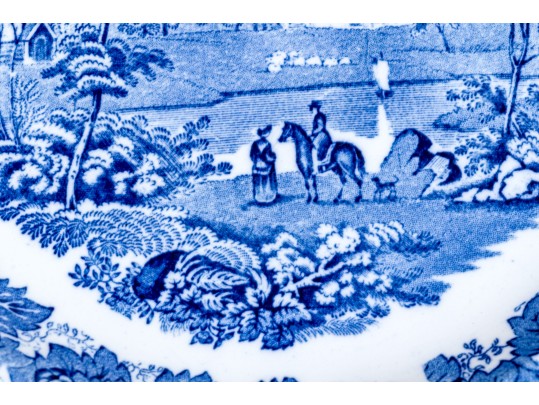 English Blue And White Transferware Ceramic Lot