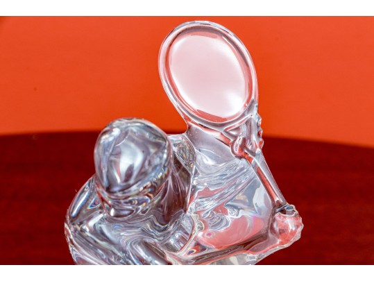 Vintage Baccarat Crystal Tennis Figural Sculpture