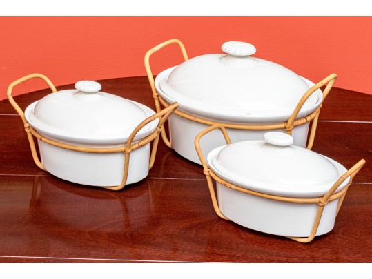 Trio Of Vintage White Arabia Of Finland Tureens