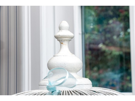 Massive Vintage Iron Birdcage On Stand