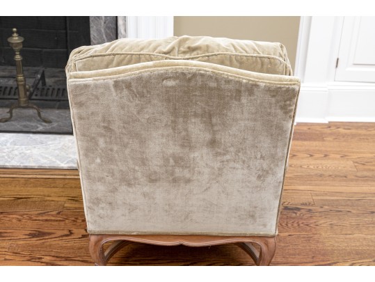 Custom Upholstered Louis XV Style Bergere With Ottoman