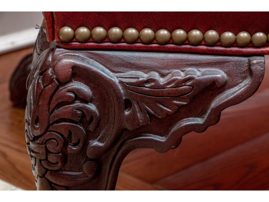 Handsome Beacon Hill Cordovan Leather Wing Chair