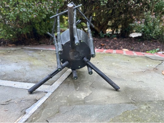 Vintage Wrought Iron Faux Bamboo Umbrella Stand