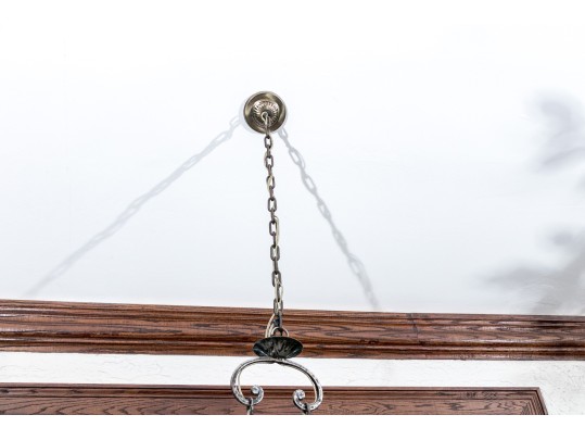 Magnificent Wrought Iron Six Light Chandelier