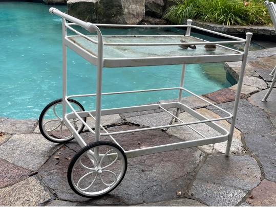 Vintage Woodard Outdoor Bar Cart