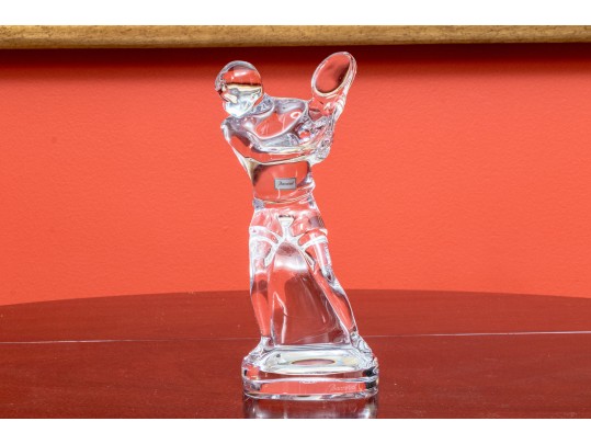 Vintage Baccarat Crystal Tennis Figural Sculpture