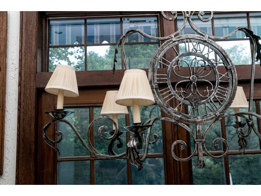 Magnificent Wrought Iron Six Light Chandelier